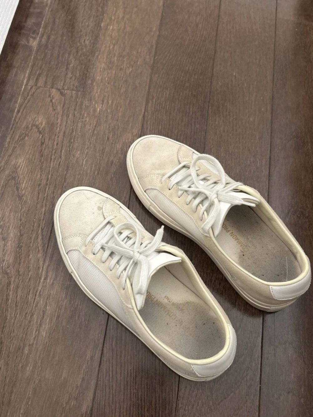 Common Projects Off-White Leather & Suede Sneakers